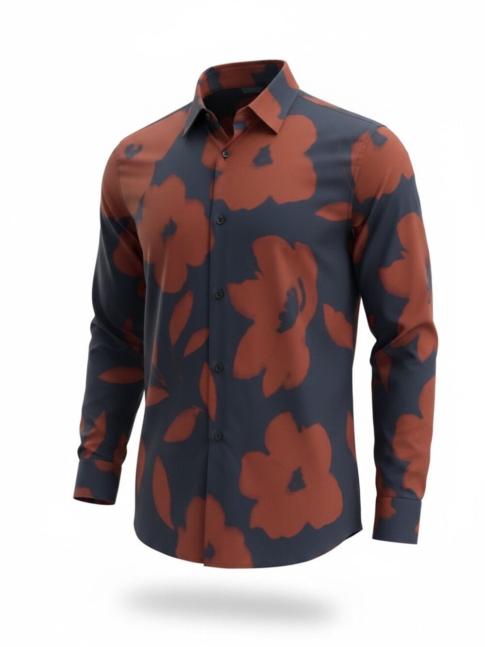 Ted Baker London Men Multicolor Aversa Floral Print Long Sleeve Shirt Size 7